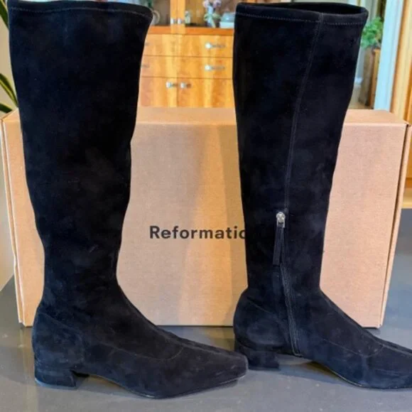 Raven Knee High Boot (Women) Stretch Suede Black Size 9 - Picture 9 of 12